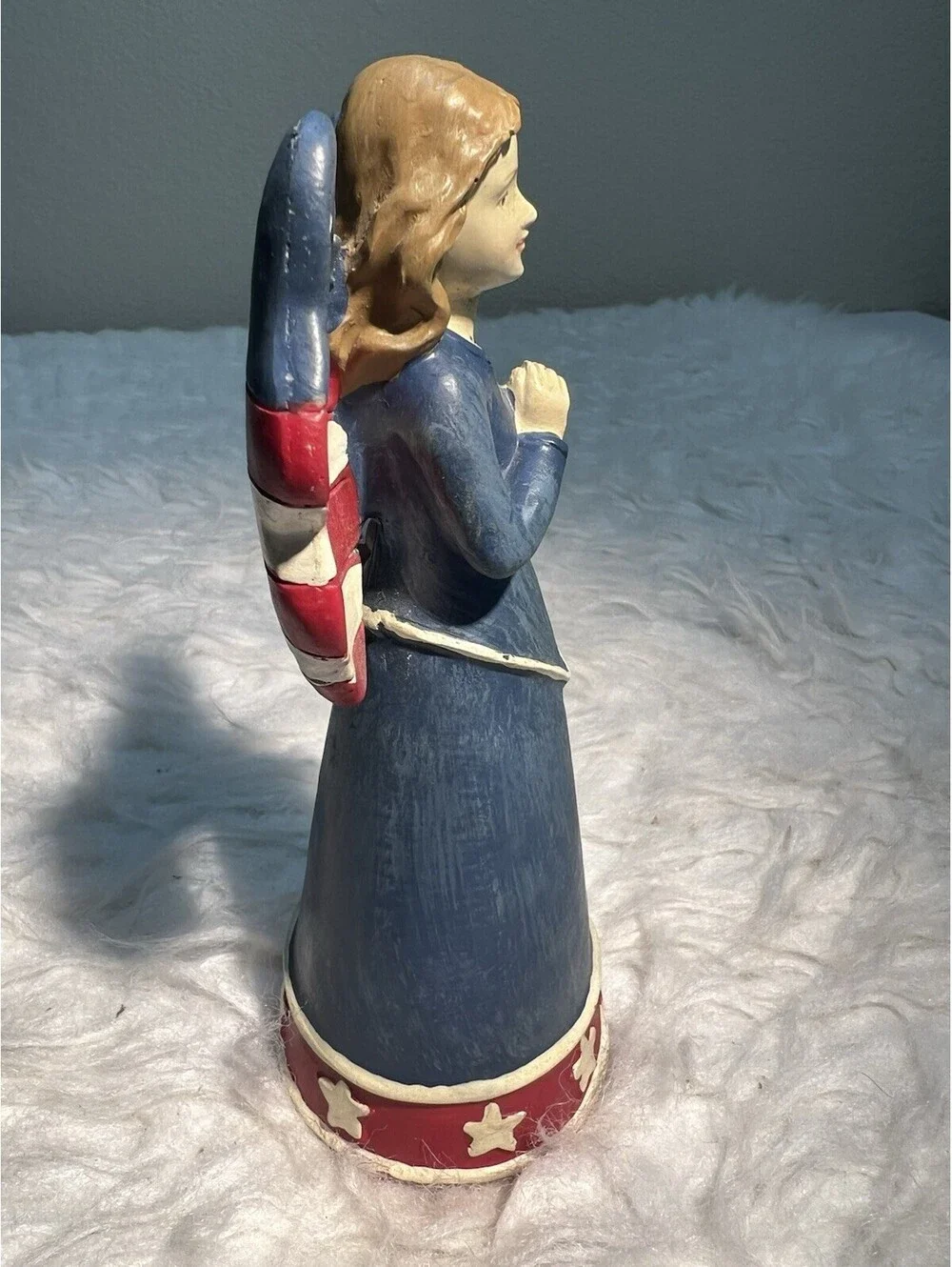Patriotic Angel in Flag Dress & Wings Figurine